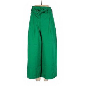 Zara Woman Size Small Green Wide Leg Crop Pant